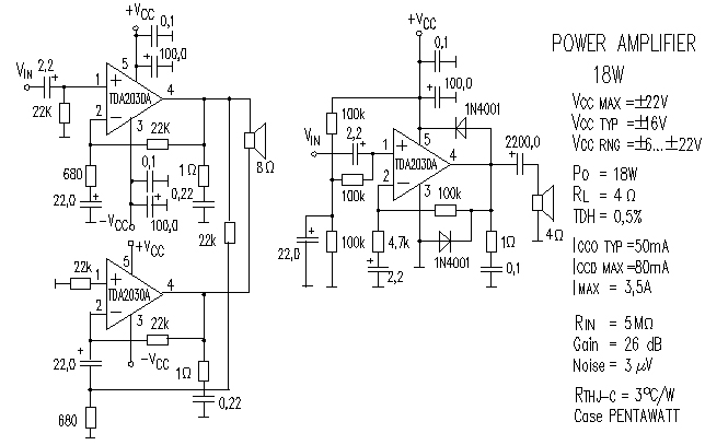 Tda2030a схема усилителя сабвуфера